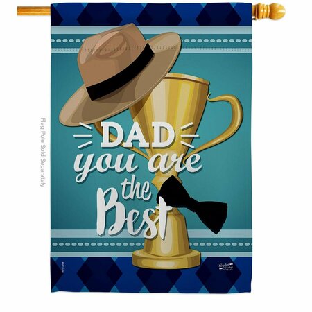 PATIO TRASERO Dad You are the Best Family Father Day 28 x 40 in. Double-Sided Vertical House Flags PA3907229